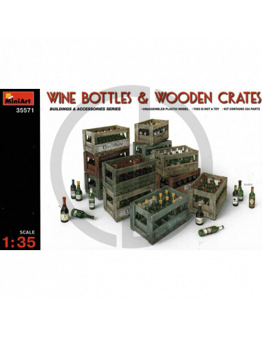 Wine Bottles & Wooden Crates