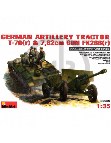 German artillery tractor T-70(r) & 7,62cm FK 288(r) w/Crew