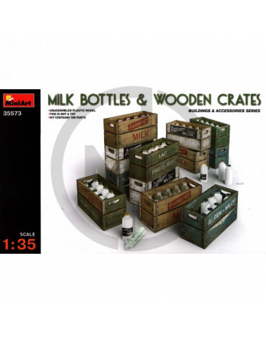 Milk Bottles & Wooden Crates