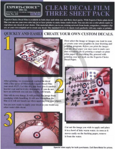 Confezione 3 fogli decal trasparenti per ink jet