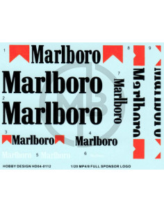 Mclaren MP4/8 Full Sponsor Logo Decals 2