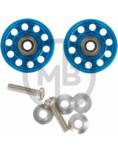 Aluminum ball-race rollers 13mm LW/Ringless/Blue