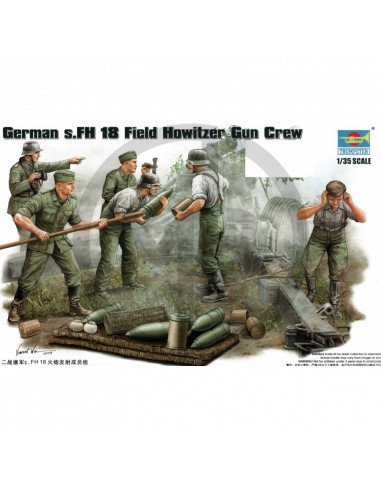 German s. FH 18 field howitzer gun crew