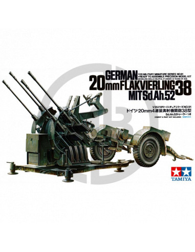 German 20mm Flakvierling 38 Mit Sd.Ah.52