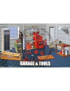 Garage moderno con attrezzi