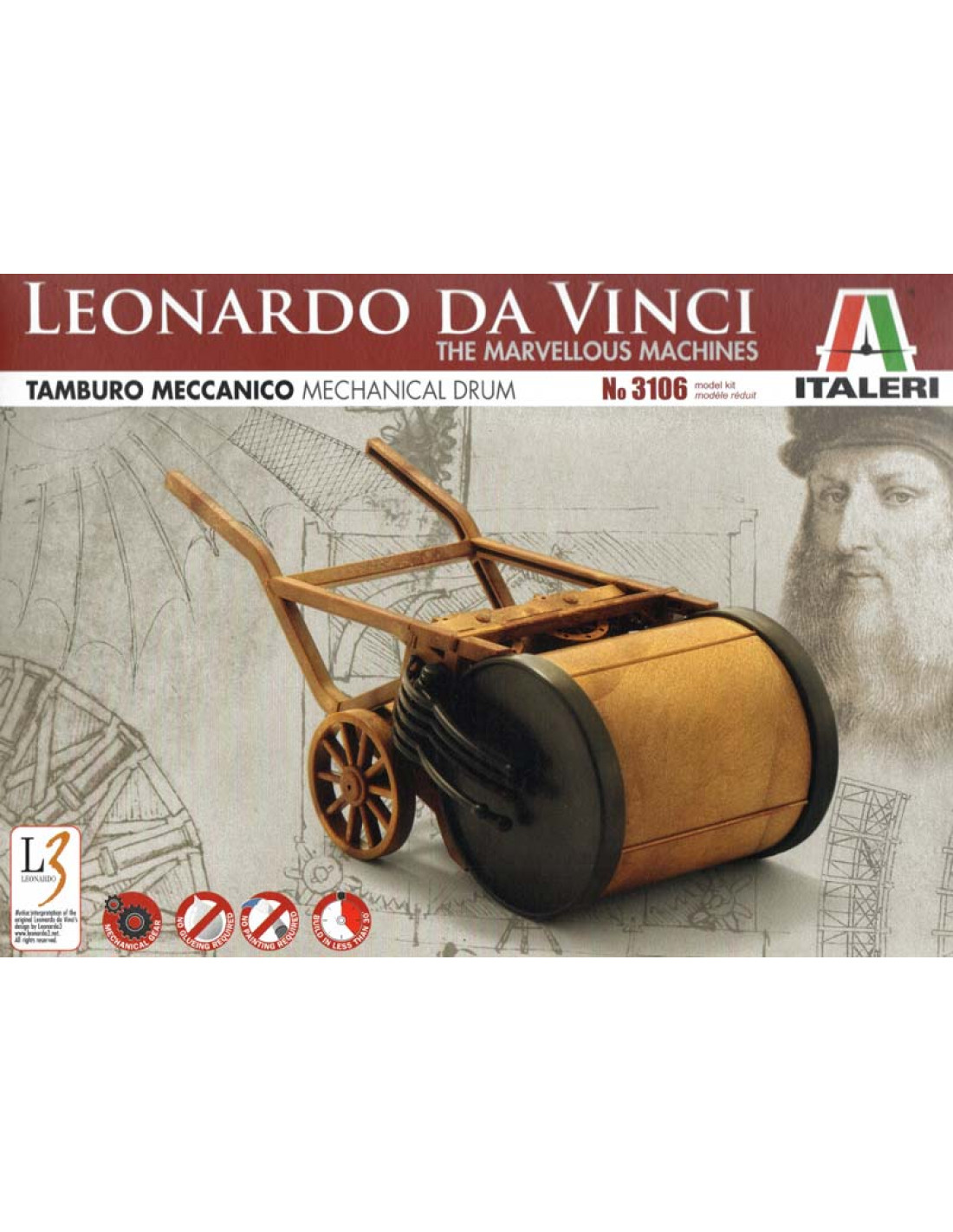 Maquette Italeri TAMBURO AUTOMATICO De Léonard De Vinci - Modèle à Monter Neuf