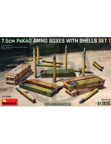 7.5cm PaK40 Ammo Boxes with Shells, set 1