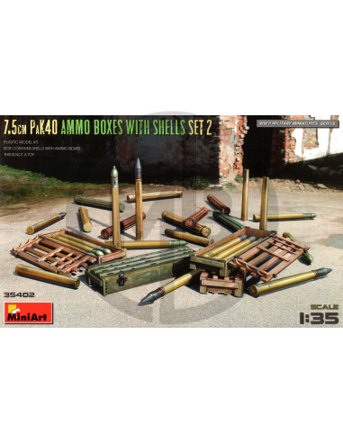 7.5cm PaK40 Ammo Boxes with Shells, set 2