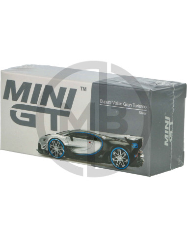 Mini GT Bugatti Vision Gran Turismo Argent/noir 1:64 - MGT00369 | Voiture Collection, échelle