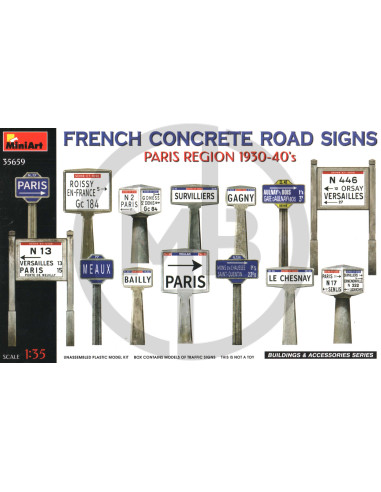 French Concrete Road SignsParis Region 1930-40's