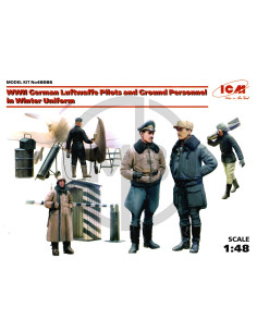 German Luftwaffe Pilots and Ground Personnel in Winter Uniform