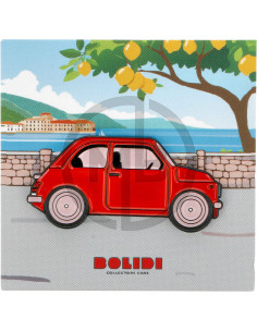 Spilla Smaltata Fiat 500 Rosso