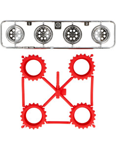 Red Spike Tire & Silver color Plated Wheel Set