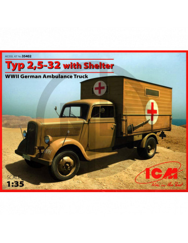 Camion German Ambulance Tipo  2,5-32 with Shelter WWII