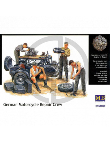 German motorcycle repair crew